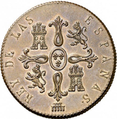 8 Maravedies Reverse Image minted in SPAIN in 1822 (1808-33  -  FERNANDO VII)  - The Coin Database