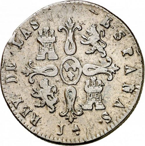 8 Maravedies Reverse Image minted in SPAIN in 1823 (1808-33  -  FERNANDO VII)  - The Coin Database