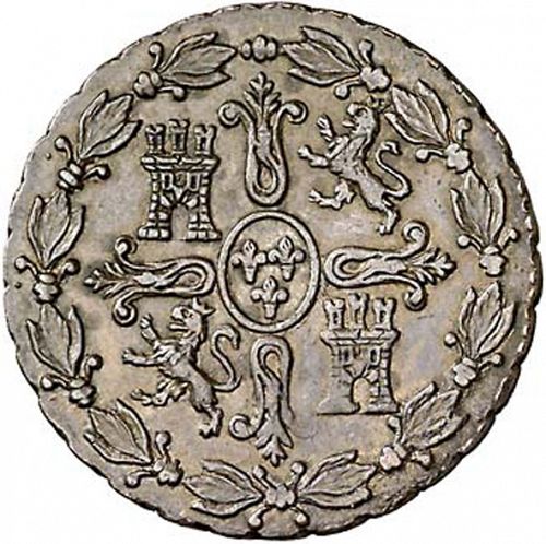 8 Maravedies Reverse Image minted in SPAIN in 1828 (1808-33  -  FERNANDO VII)  - The Coin Database