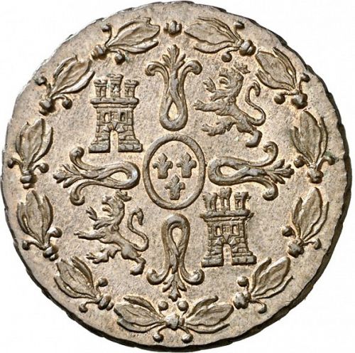 8 Maravedies Reverse Image minted in SPAIN in 1829 (1808-33  -  FERNANDO VII)  - The Coin Database