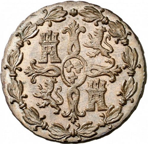8 Maravedies Reverse Image minted in SPAIN in 1830 (1808-33  -  FERNANDO VII)  - The Coin Database