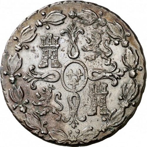8 Maravedies Reverse Image minted in SPAIN in 1832 (1808-33  -  FERNANDO VII)  - The Coin Database