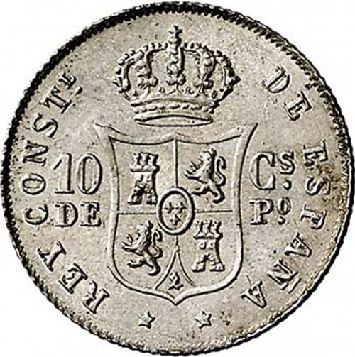 10 Centavos Peso Reverse Image minted in SPAIN in 1883 (1874-85  -  ALFONSO XII - Philippines)  - The Coin Database