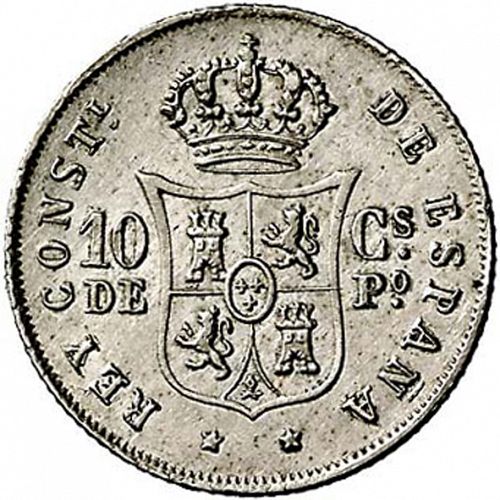 10 Centavos Peso Reverse Image minted in SPAIN in 1884 (1874-85  -  ALFONSO XII - Philippines)  - The Coin Database