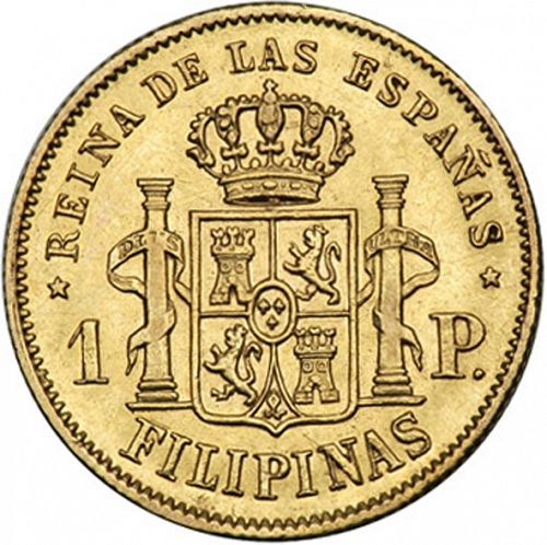 1 Peso Reverse Image minted in SPAIN in 1868 (1833-68  -  ISABEL II - Philippines)  - The Coin Database