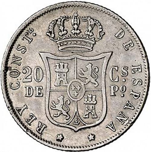 20 Centavos Peso Reverse Image minted in SPAIN in 1881 (1874-85  -  ALFONSO XII - Philippines)  - The Coin Database