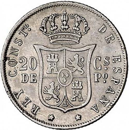 20 Centavos Peso Reverse Image minted in SPAIN in 1881 (1874-85  -  ALFONSO XII - Philippines)  - The Coin Database