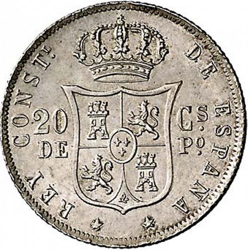 20 Centavos Peso Reverse Image minted in SPAIN in 1883 (1874-85  -  ALFONSO XII - Philippines)  - The Coin Database