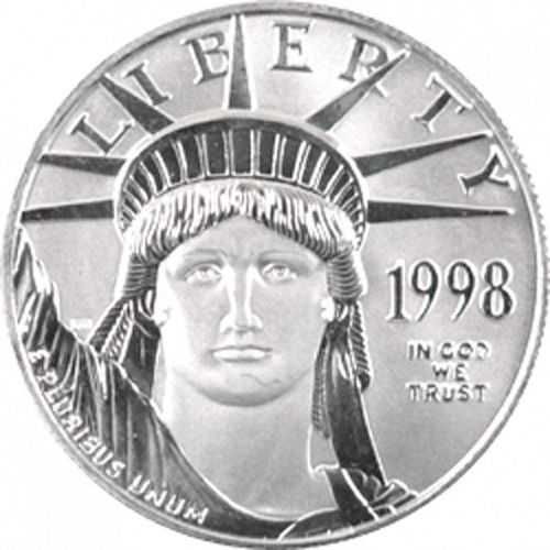 Bullion Obverse Image minted in UNITED STATES in 1998 (American Eagle -  Platinum 100 $)  - The Coin Database