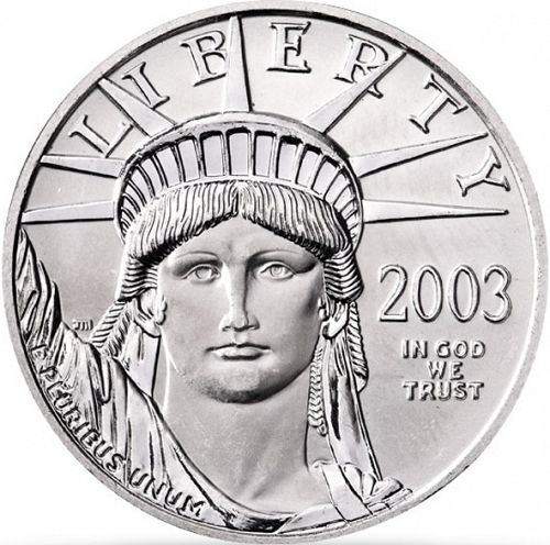 Bullion Obverse Image minted in UNITED STATES in 2003 (American Eagle -  Platinum 100 $)  - The Coin Database