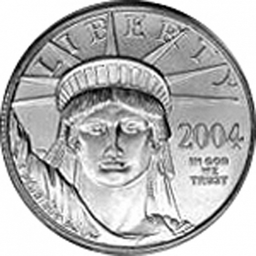 Bullion Obverse Image minted in UNITED STATES in 2004 (American Eagle -  Platinum 100 $)  - The Coin Database