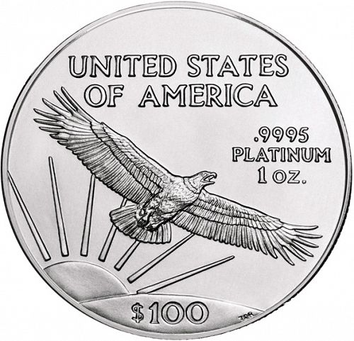 Bullion Reverse Image minted in UNITED STATES in 1998 (American Eagle -  Platinum 100 $)  - The Coin Database