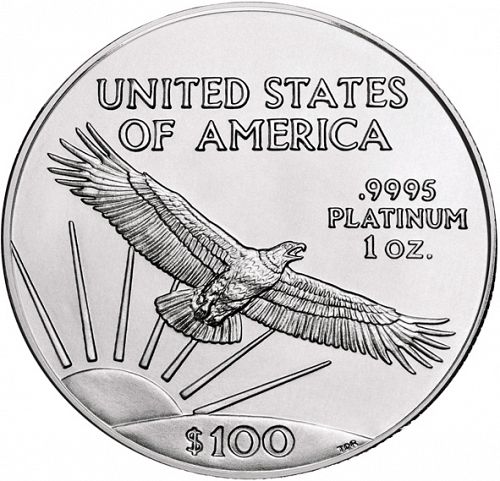 Bullion Reverse Image minted in UNITED STATES in 2004 (American Eagle -  Platinum 100 $)  - The Coin Database