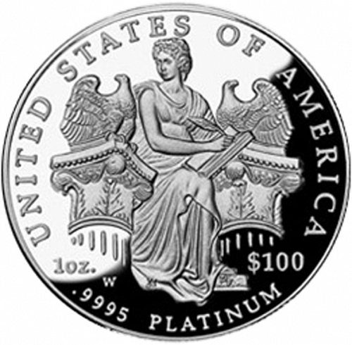 Bullion Reverse Image minted in UNITED STATES in 2006W (American Eagle -  Platinum 100 $ ( United States Congress ))  - The Coin Database