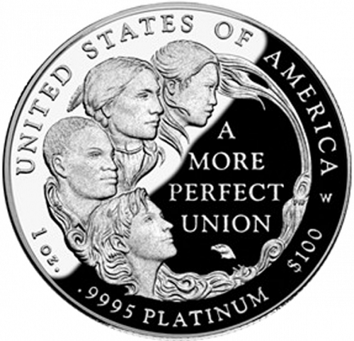 Bullion Reverse Image minted in UNITED STATES in 2009W (American Eagle -  Platinum 100 $ ( To form a more perfect union ))  - The Coin Database