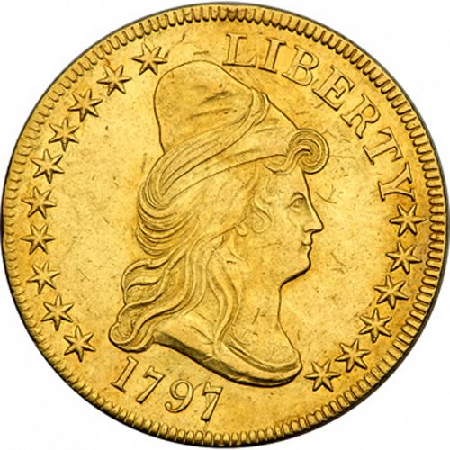 10 dollar Obverse Image minted in UNITED STATES in 1797 (Liberty Cap - Small eagle)  - The Coin Database