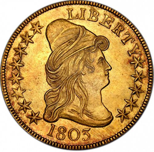 10 dollar Obverse Image minted in UNITED STATES in 1803 (Liberty Cap - Heraldic eagle)  - The Coin Database