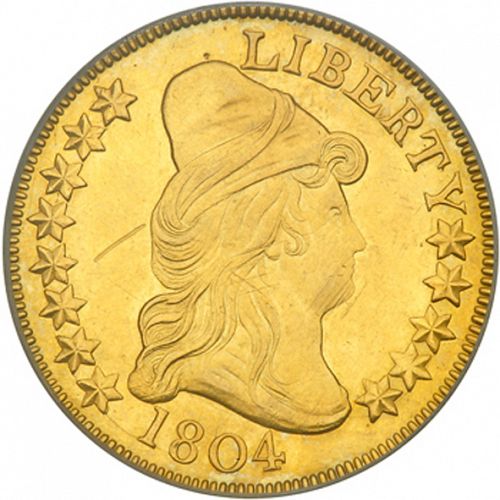 10 dollar Obverse Image minted in UNITED STATES in 1804 (Liberty Cap - Heraldic eagle)  - The Coin Database