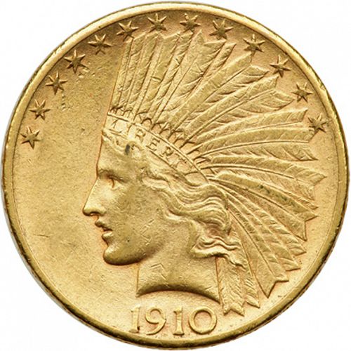 10 dollar Obverse Image minted in UNITED STATES in 1910S (Indian Head - With motto)  - The Coin Database