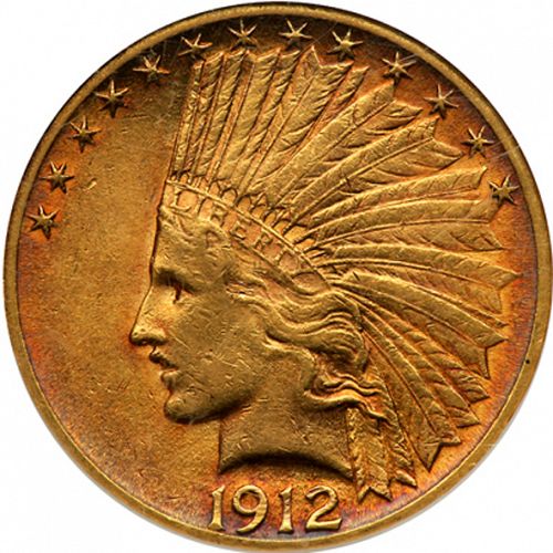 10 dollar Obverse Image minted in UNITED STATES in 1912 (Indian Head - With motto)  - The Coin Database