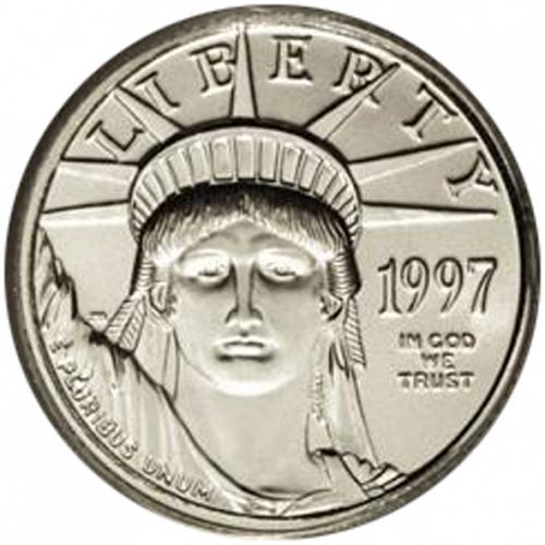 Bullion Obverse Image minted in UNITED STATES in 1997 (American Eagle -  Platinum 10 $)  - The Coin Database