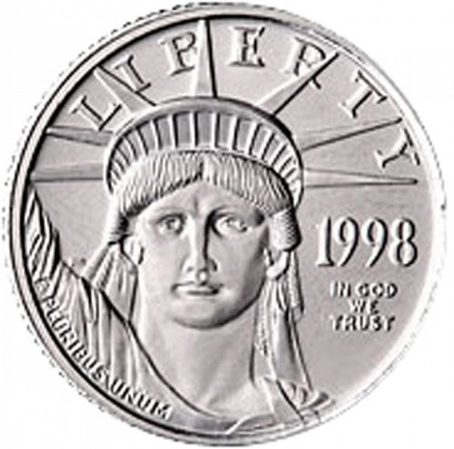 Bullion Obverse Image minted in UNITED STATES in 1998 (American Eagle -  Platinum 10 $)  - The Coin Database