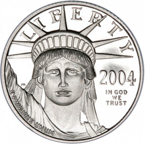 Bullion Obverse Image minted in UNITED STATES in 2004W (American Eagle -  Platinum 10 $ ( Sculpture 