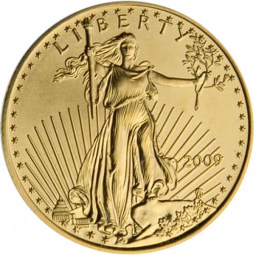 Bullion Obverse Image minted in UNITED STATES in 2009 (American Eagle -  Gold 10 $)  - The Coin Database