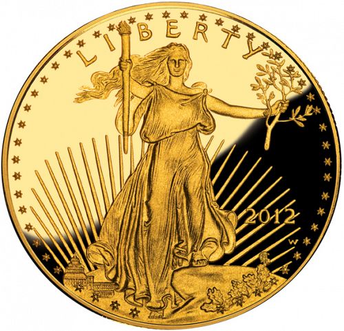 Bullion Obverse Image minted in UNITED STATES in 2012W (American Eagle -  Gold 10 $)  - The Coin Database