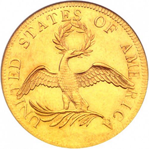 10 dollar Reverse Image minted in UNITED STATES in 1795 (Liberty Cap - Small eagle)  - The Coin Database