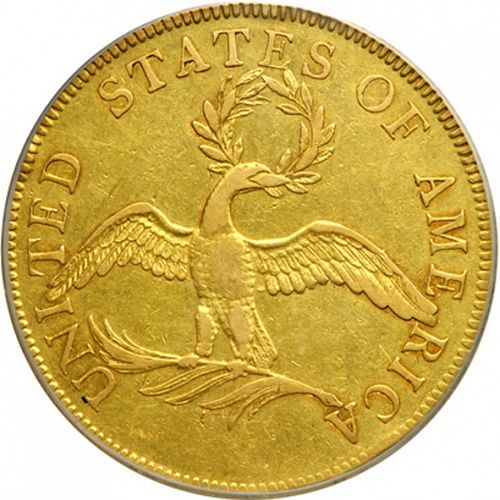10 dollar Reverse Image minted in UNITED STATES in 1796 (Liberty Cap - Small eagle)  - The Coin Database