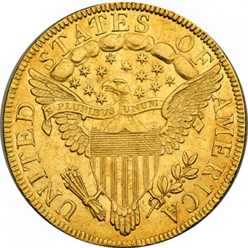 10 dollar Reverse Image minted in UNITED STATES in 1797 (Liberty Cap - Small eagle)  - The Coin Database