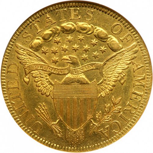 10 dollar Reverse Image minted in UNITED STATES in 1797 (Liberty Cap - Heraldic eagle)  - The Coin Database