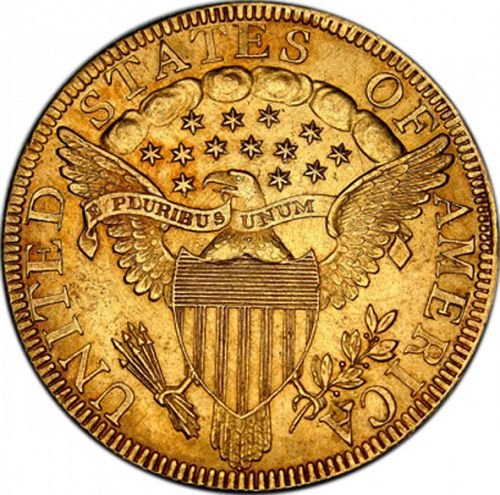 10 dollar Reverse Image minted in UNITED STATES in 1798 (Liberty Cap - Heraldic eagle)  - The Coin Database