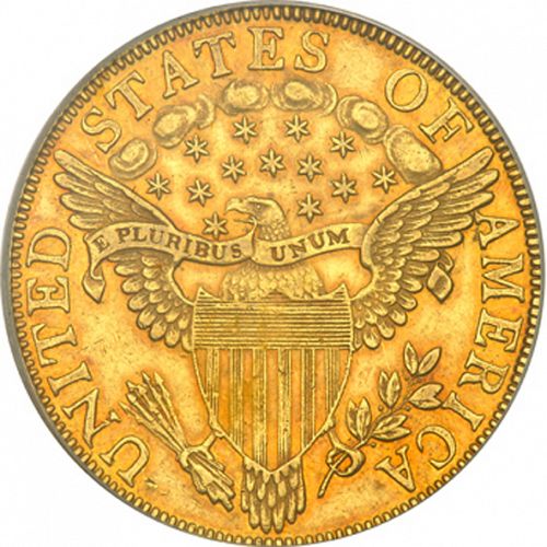 10 dollar Reverse Image minted in UNITED STATES in 1799 (Liberty Cap - Heraldic eagle)  - The Coin Database