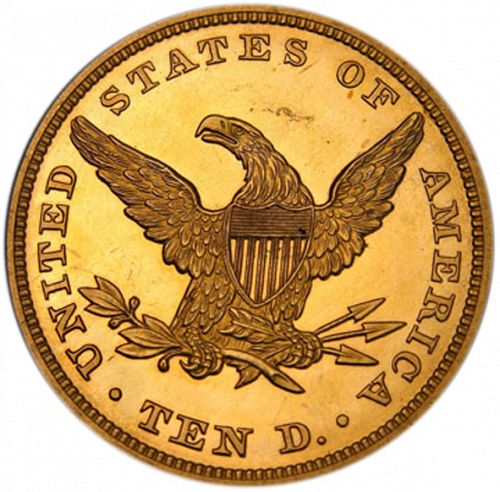 10 dollar Reverse Image minted in UNITED STATES in 1844 (Coronet Head - New-style head, no motto)  - The Coin Database