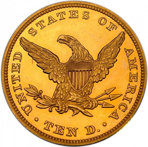 10 dollar Reverse Image minted in UNITED STATES in 1845 (Coronet Head - New-style head, no motto)  - The Coin Database