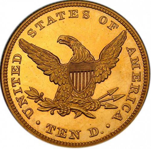 10 dollar Reverse Image minted in UNITED STATES in 1846 (Coronet Head - New-style head, no motto)  - The Coin Database