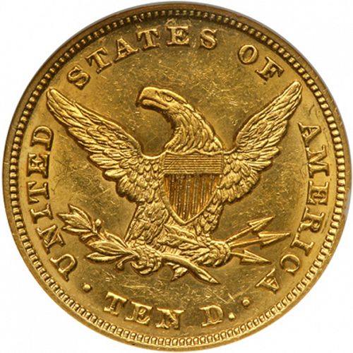 10 dollar Reverse Image minted in UNITED STATES in 1847 (Coronet Head - New-style head, no motto)  - The Coin Database