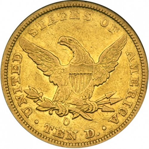 10 dollar Reverse Image minted in UNITED STATES in 1847O (Coronet Head - New-style head, no motto)  - The Coin Database