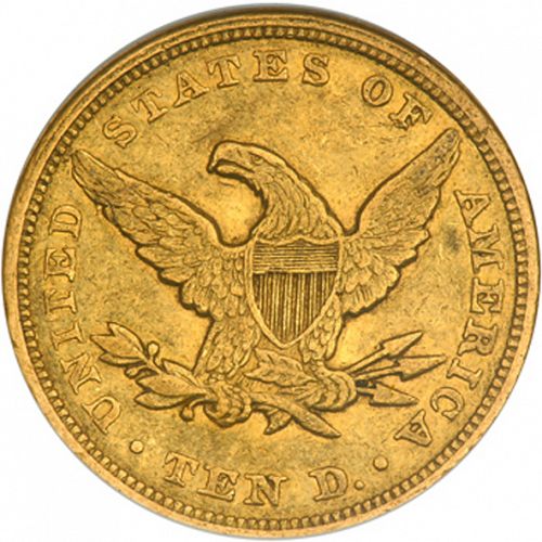 10 dollar Reverse Image minted in UNITED STATES in 1849 (Coronet Head - New-style head, no motto)  - The Coin Database