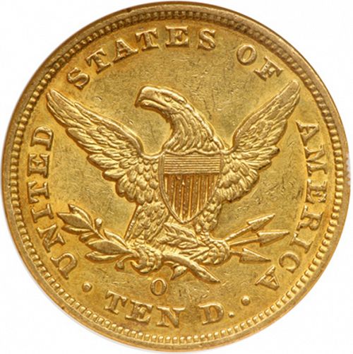 10 dollar Reverse Image minted in UNITED STATES in 1851O (Coronet Head - New-style head, no motto)  - The Coin Database