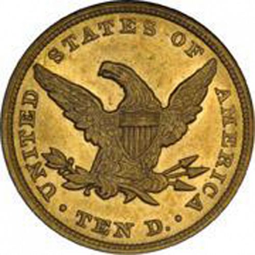10 dollar Reverse Image minted in UNITED STATES in 1853 (Coronet Head - New-style head, no motto)  - The Coin Database