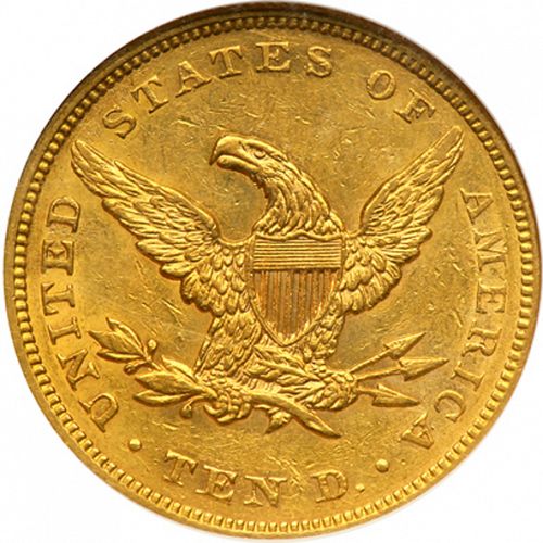 10 dollar Reverse Image minted in UNITED STATES in 1861 (Coronet Head - New-style head, no motto)  - The Coin Database