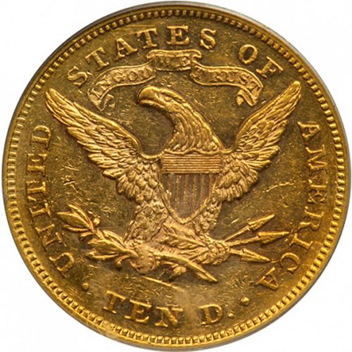 10 dollar Reverse Image minted in UNITED STATES in 1867 (Coronet Head - New-style head, with motto)  - The Coin Database