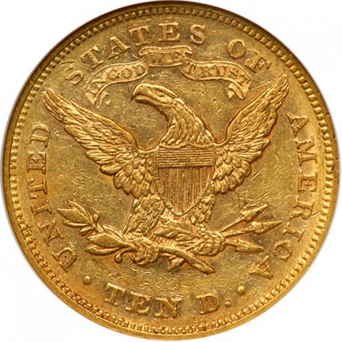 10 dollar Reverse Image minted in UNITED STATES in 1868 (Coronet Head - New-style head, with motto)  - The Coin Database