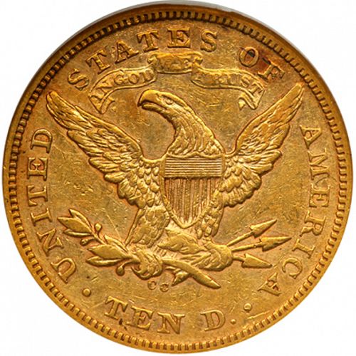 10 dollar Reverse Image minted in UNITED STATES in 1870CC (Coronet Head - New-style head, with motto)  - The Coin Database
