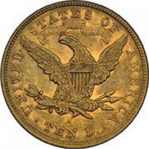 10 dollar Reverse Image minted in UNITED STATES in 1870S (Coronet Head - New-style head, with motto)  - The Coin Database