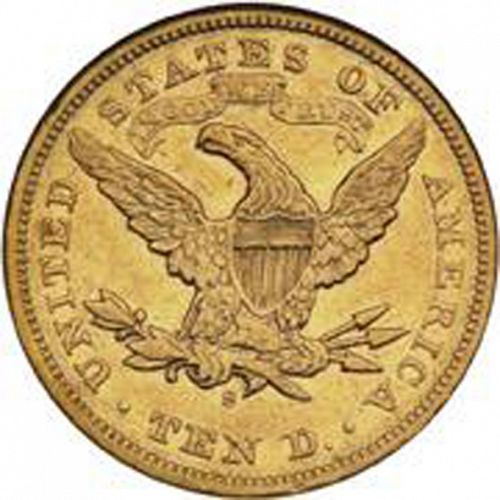 10 dollar Reverse Image minted in UNITED STATES in 1872S (Coronet Head - New-style head, with motto)  - The Coin Database