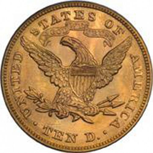 10 dollar Reverse Image minted in UNITED STATES in 1874 (Coronet Head - New-style head, with motto)  - The Coin Database